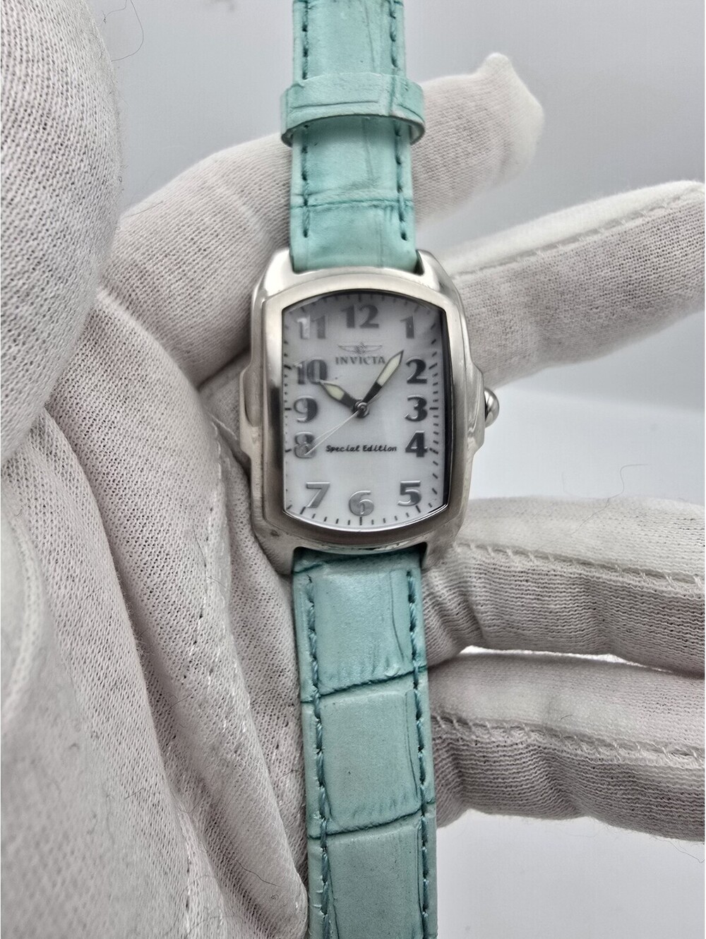Vntg - Invicta 5168, Ladies, Lupah White MOP Dial, Nw Lthr Strap, 29 mm